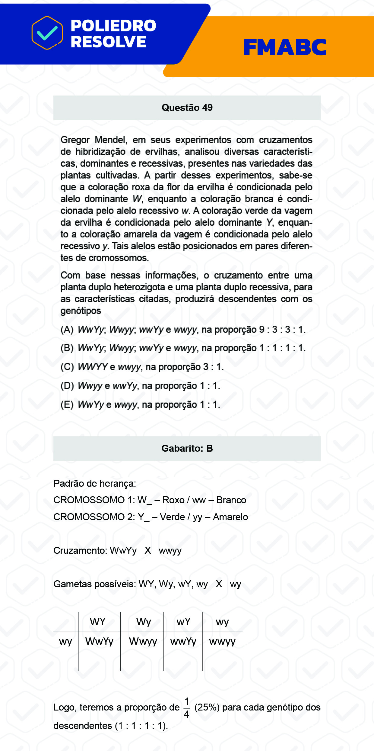 Questão 49 - Fase única - FMABC 2023