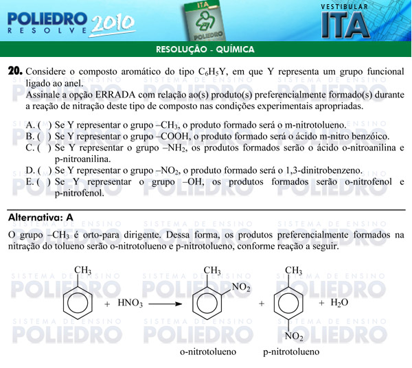 Questão 20 - Química - ITA 2010