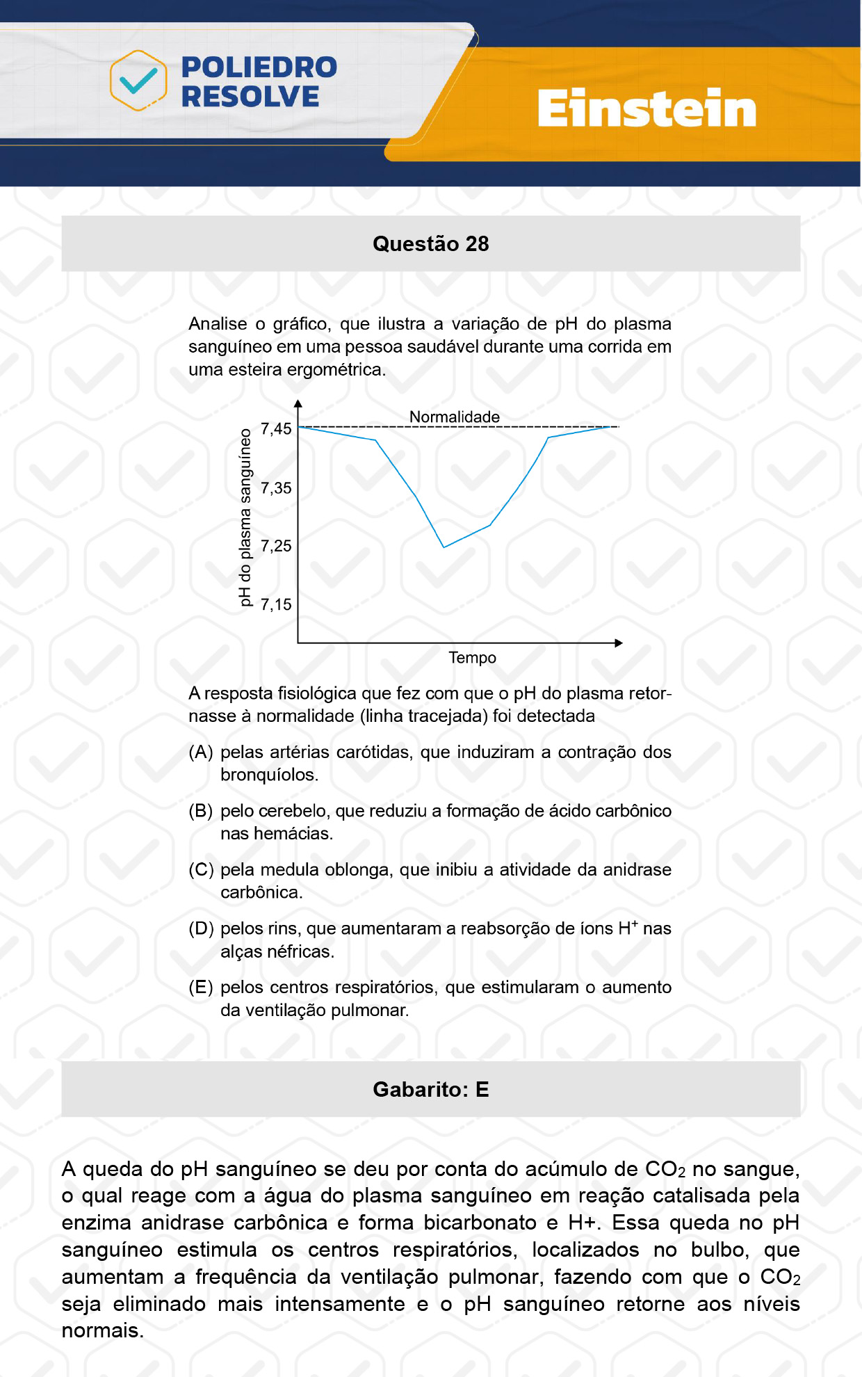 Questão 28 - Fase única - EINSTEIN 2024