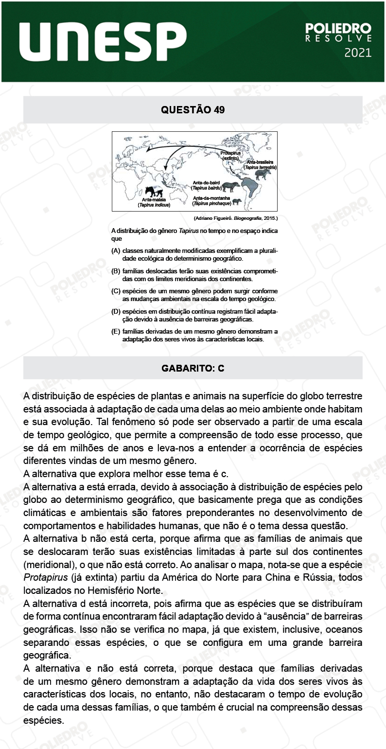 Questão 49 - 1ª Fase - 2º Dia - UNESP 2021