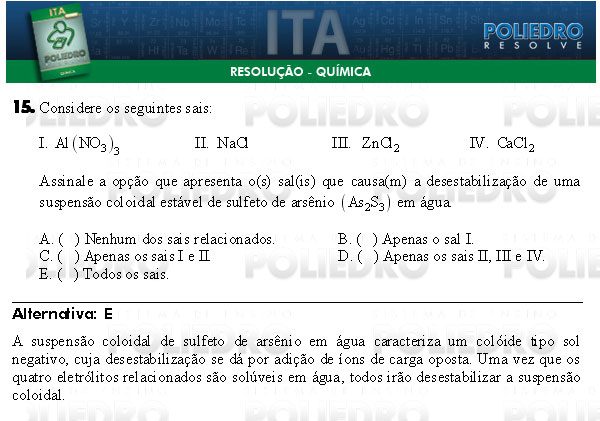 Questão 15 - Química - ITA 2009