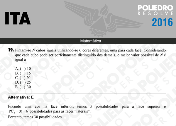 Questão 19 - Matemática - ITA 2016