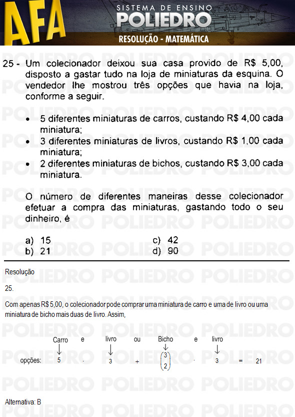 Questão 25 - Código 11 - AFA 2011