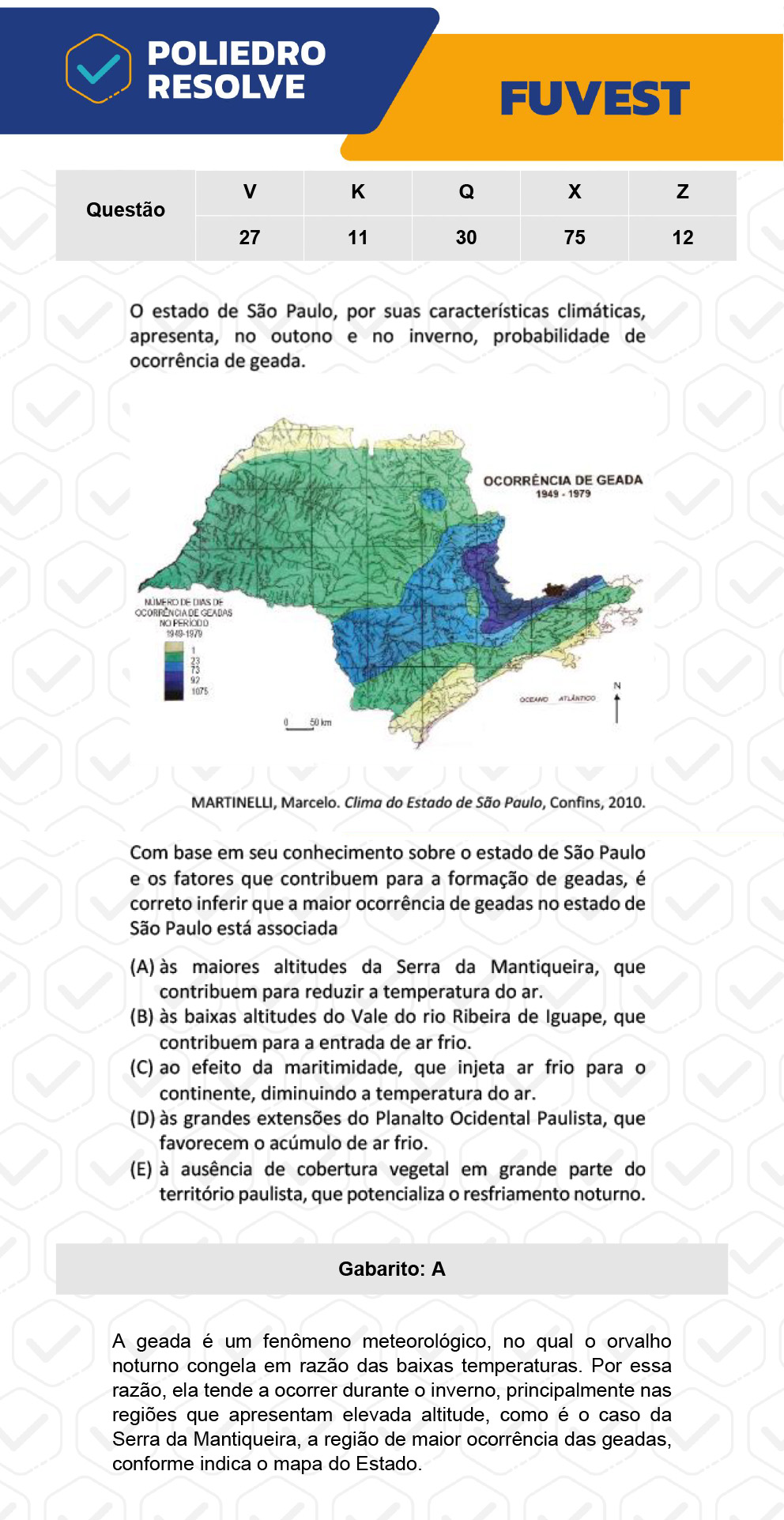 Questão 30 - 1ª Fase - Prova Q - FUVEST 2023