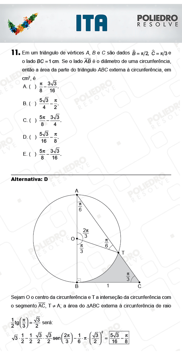 Questão 11 - Matemática - ITA 2018