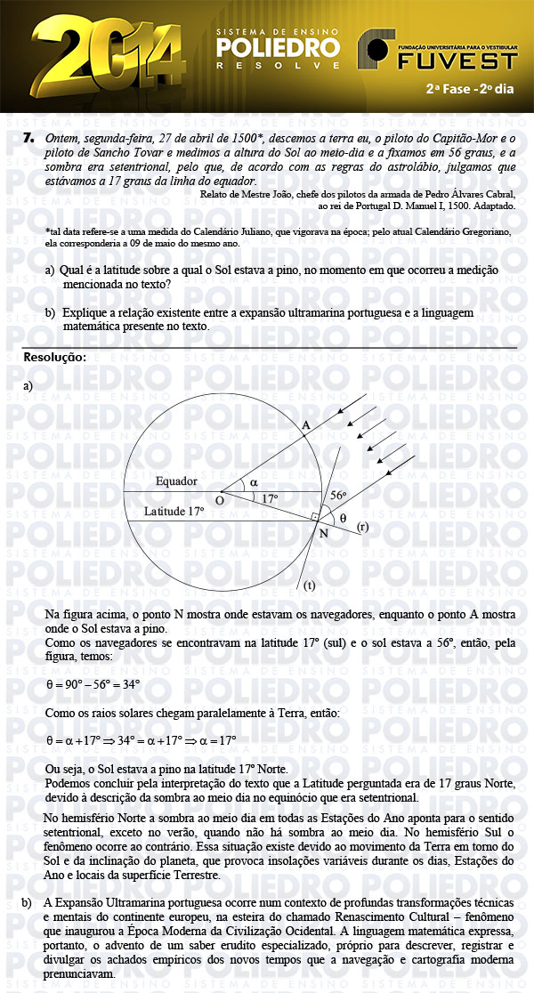 Dissertação 7 - 2ª Fase 2º Dia - FUVEST 2014