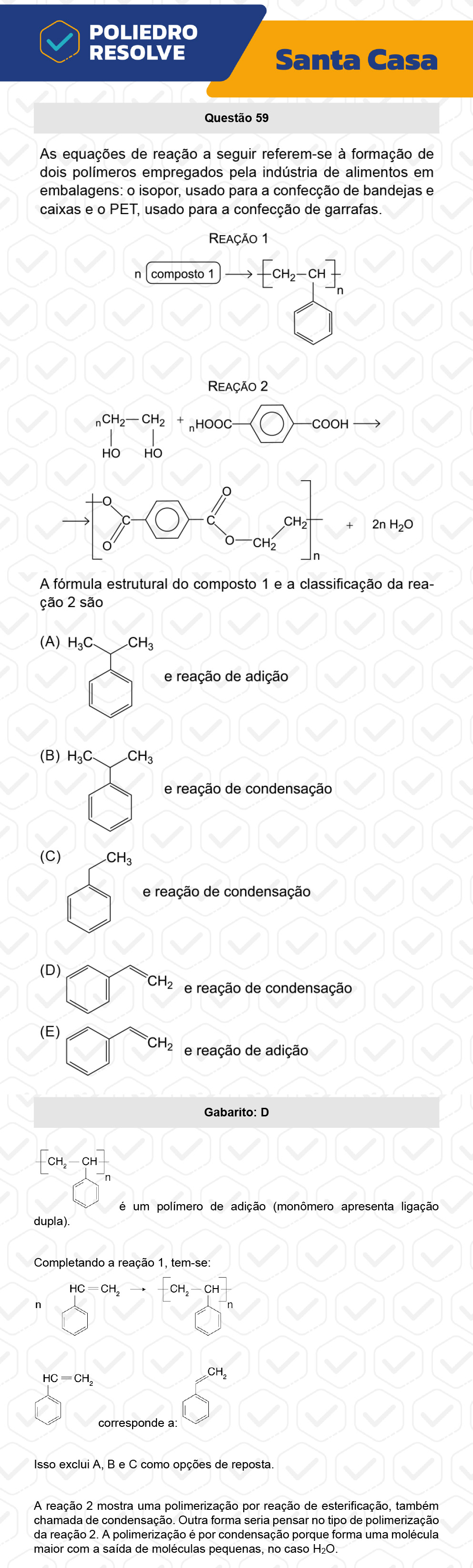 Questão 59 - 1º Dia - SANTA CASA 2023