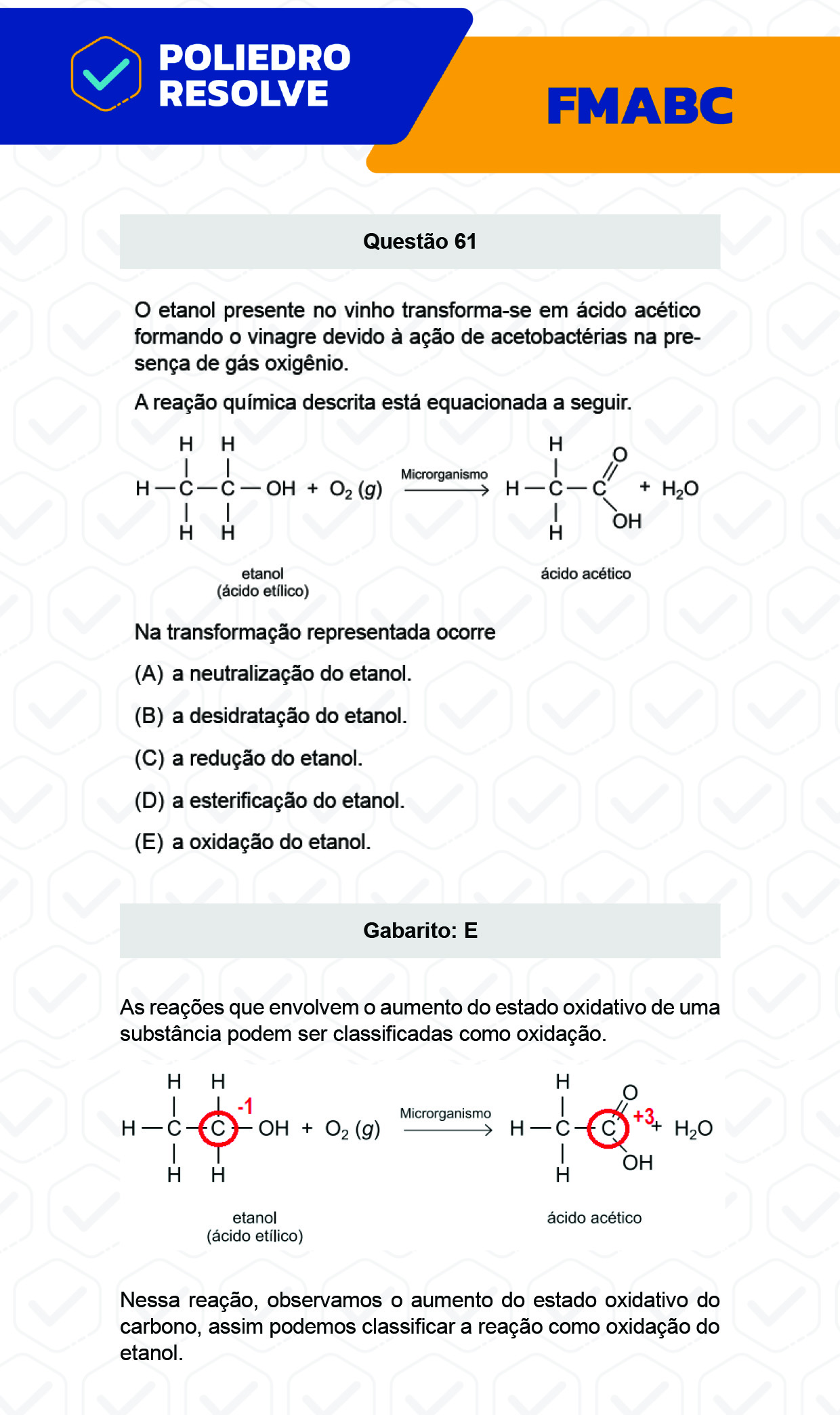 Questão 61 - Fase única - FMABC 2023