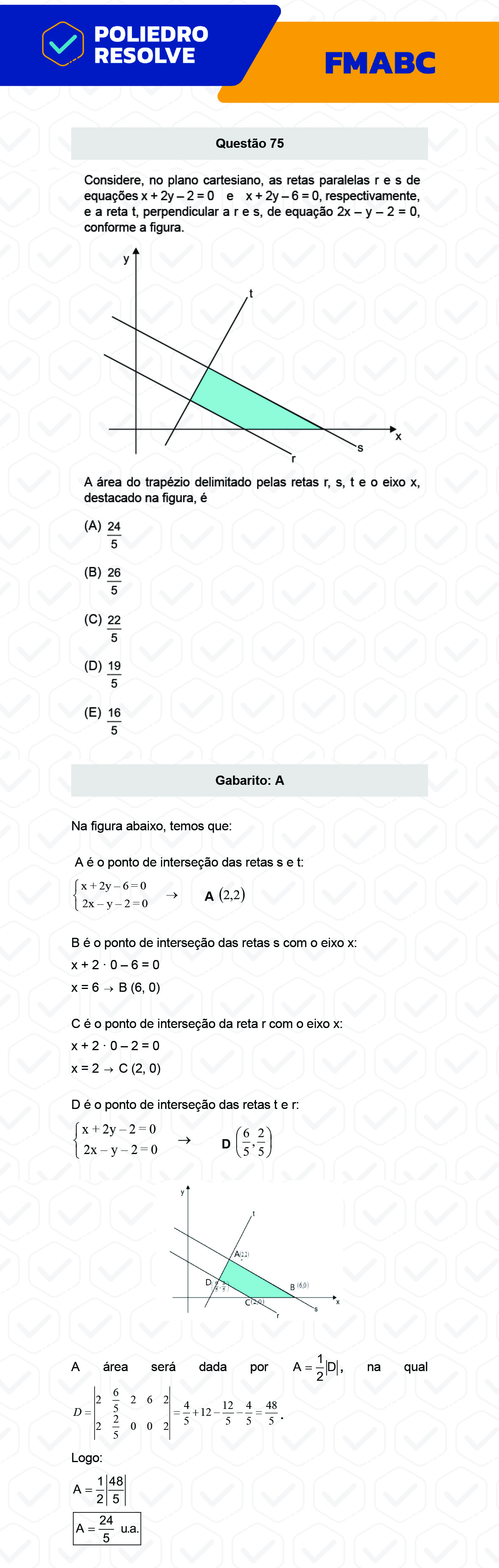 Questão 75 - Fase única - FMABC 2023