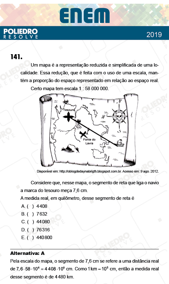 Questão 141 - 2º Dia - Prova AMARELA - ENEM 2018