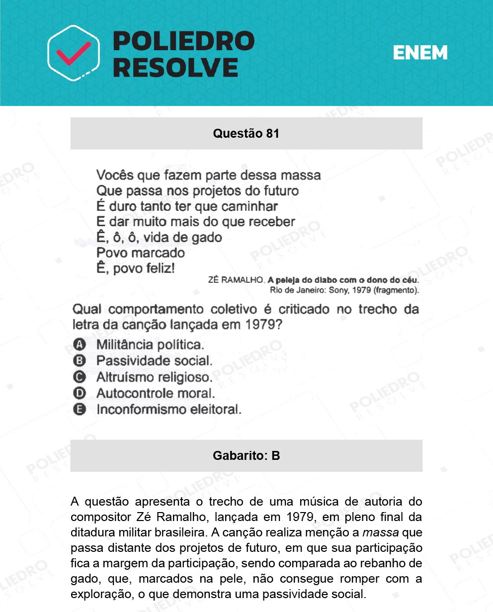 Questão 81 - 1º Dia - Prova Amarela - ENEM 2021