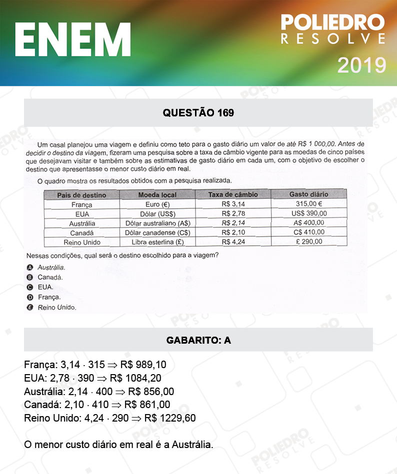 Questão 169 - 2º DIA - PROVA CINZA - ENEM 2019