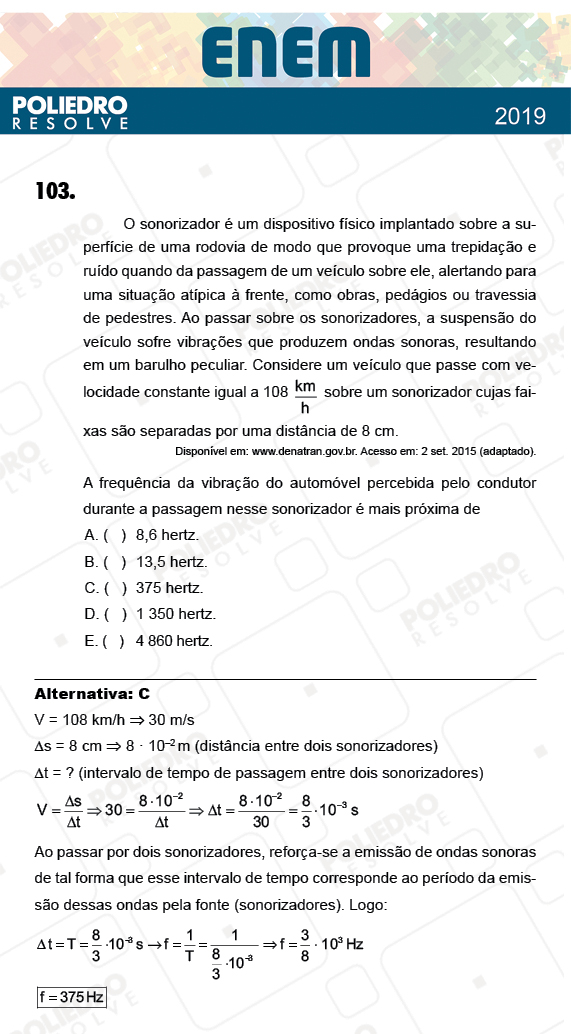 Questão 103 - 2º Dia - Prova AZUL - ENEM 2018