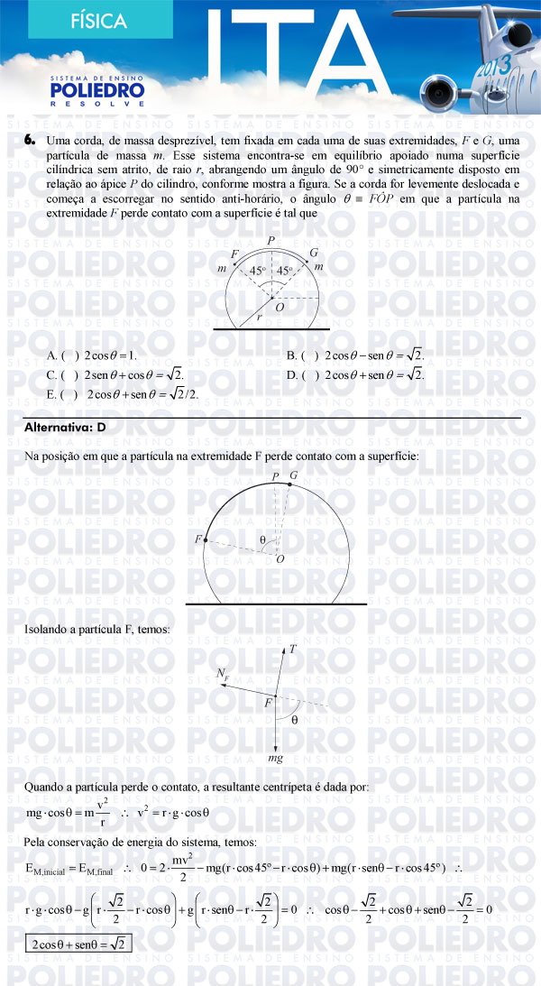 Questão 6 - Física - ITA 2013