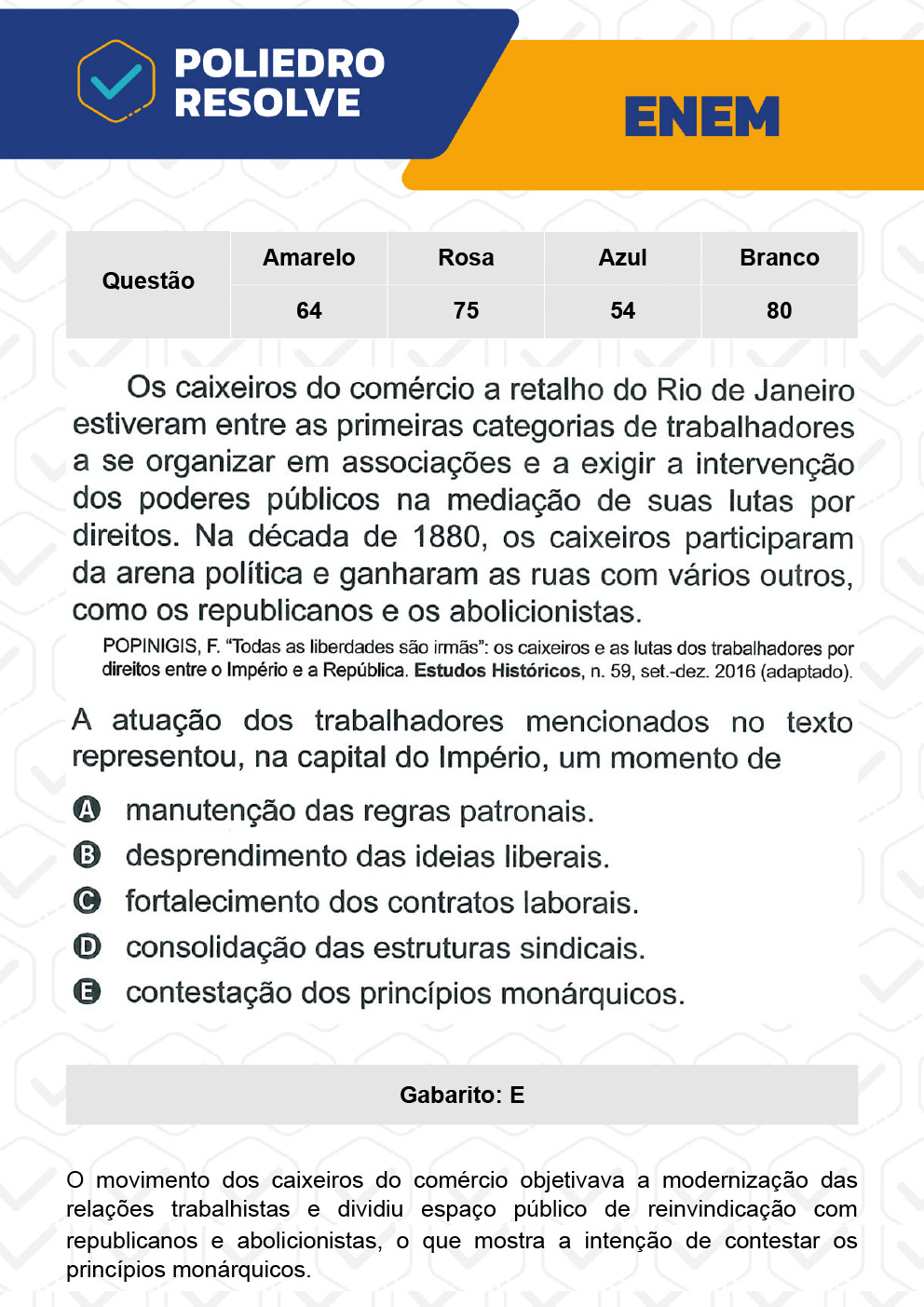 Questão 80 - 1º Dia - Prova Branca - ENEM 2022