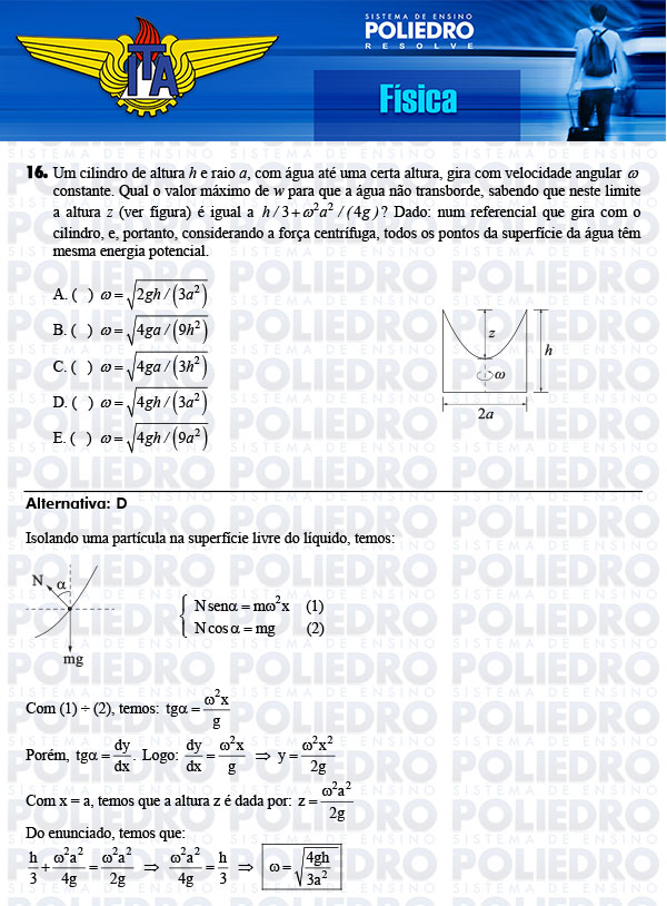 Questão 16 - Física - ITA 2014