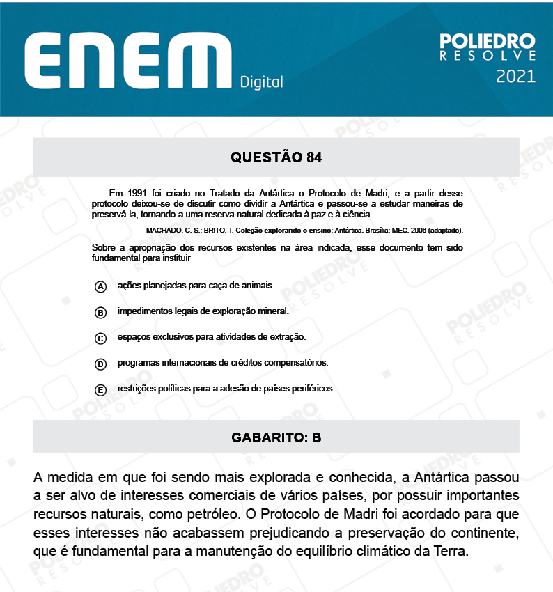 Questão 84 - 1º Dia - Prova Amarela - Espanhol - ENEM DIGITAL 2020