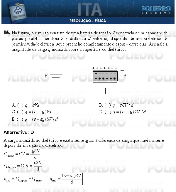 Questão 16 - Física - ITA 2009