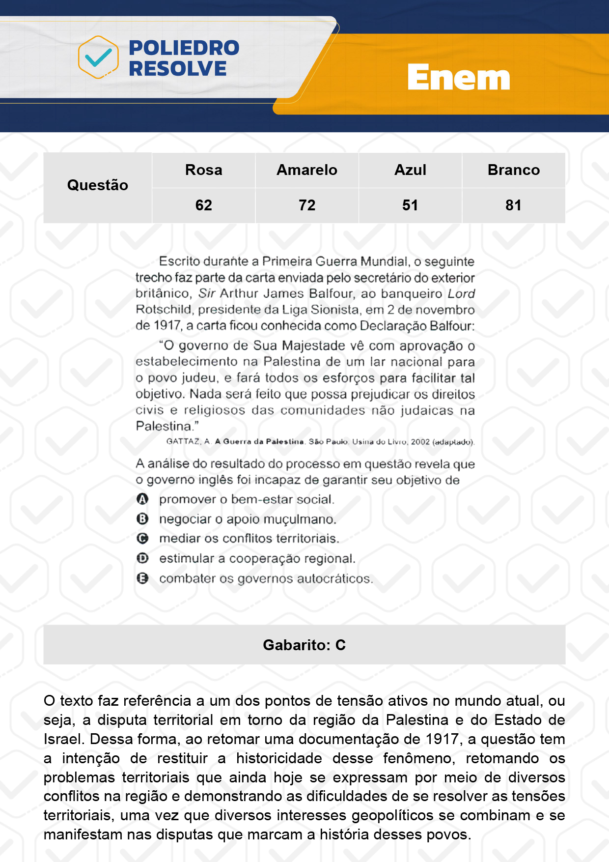 Questão 72 - Dia 1 - Prova Amarela - Enem 2023