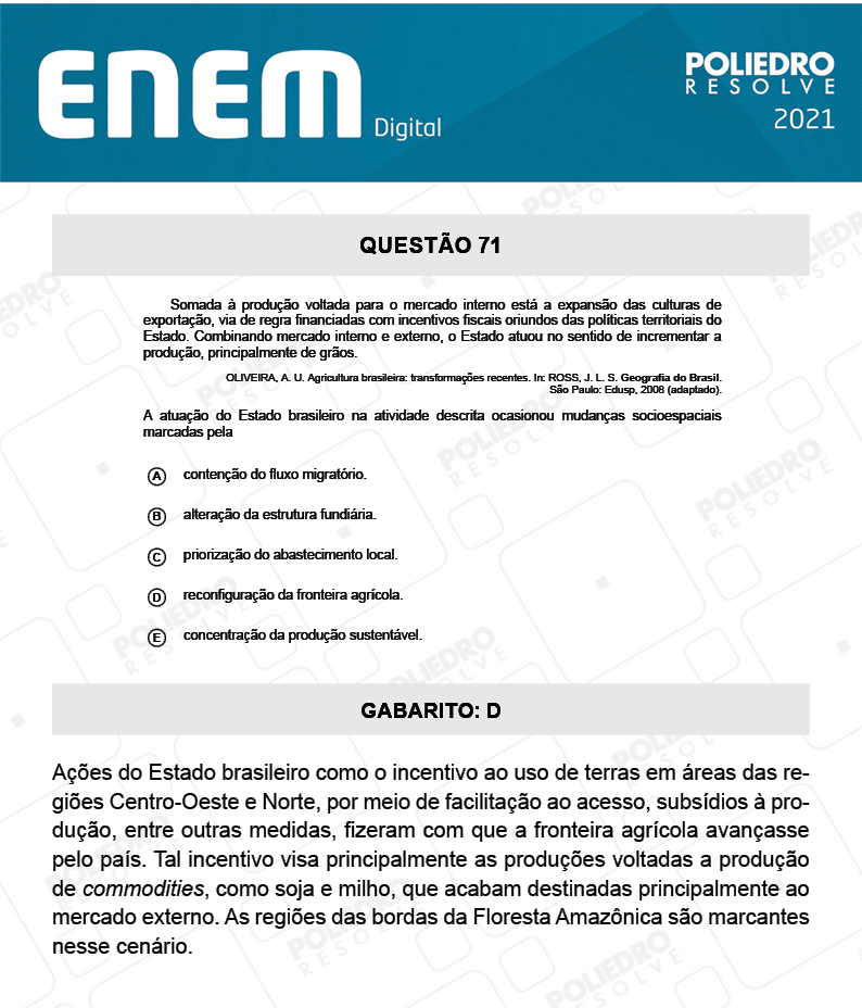 Questão 71 - 1º Dia - Prova Amarela - Espanhol - ENEM DIGITAL 2020