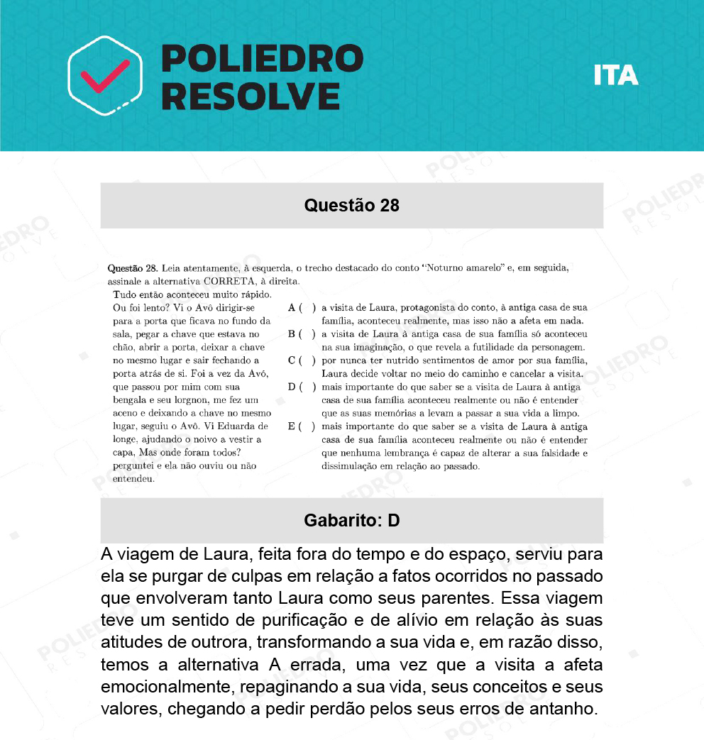 Questão 28 - 1ª Fase - ITA 2022