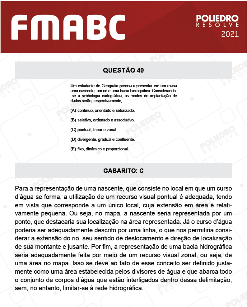 Questão 40 - Fase única - FMABC 2021