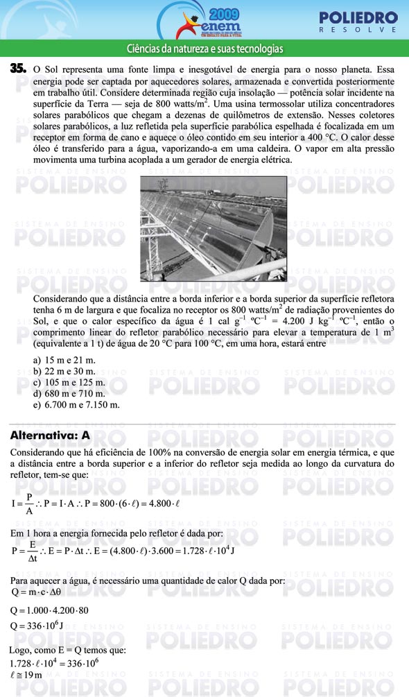 Questão 35 - Prova - ENEM 2009