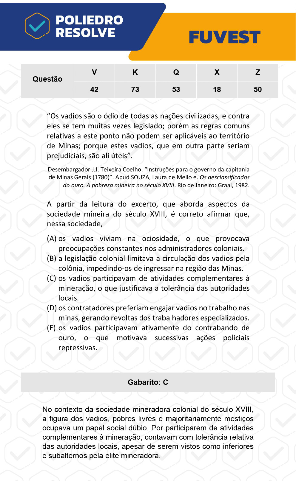 Questão 42 - 1ª Fase - Prova V - FUVEST 2023