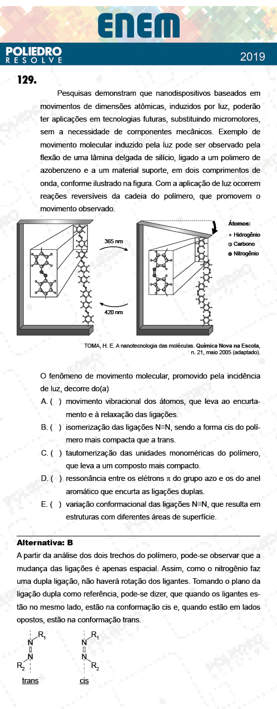 Questão 129 - 2º Dia - Prova CINZA - ENEM 2018