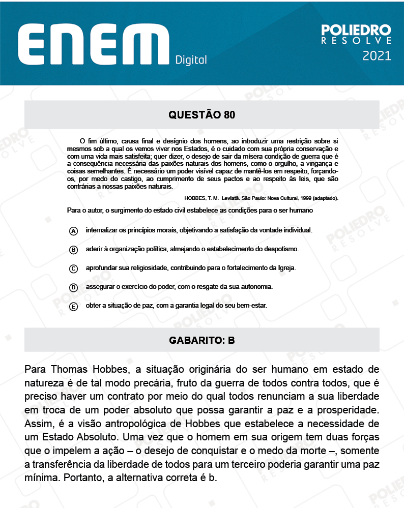 Questão 80 - 1º Dia - Prova Amarela - Espanhol - ENEM DIGITAL 2020