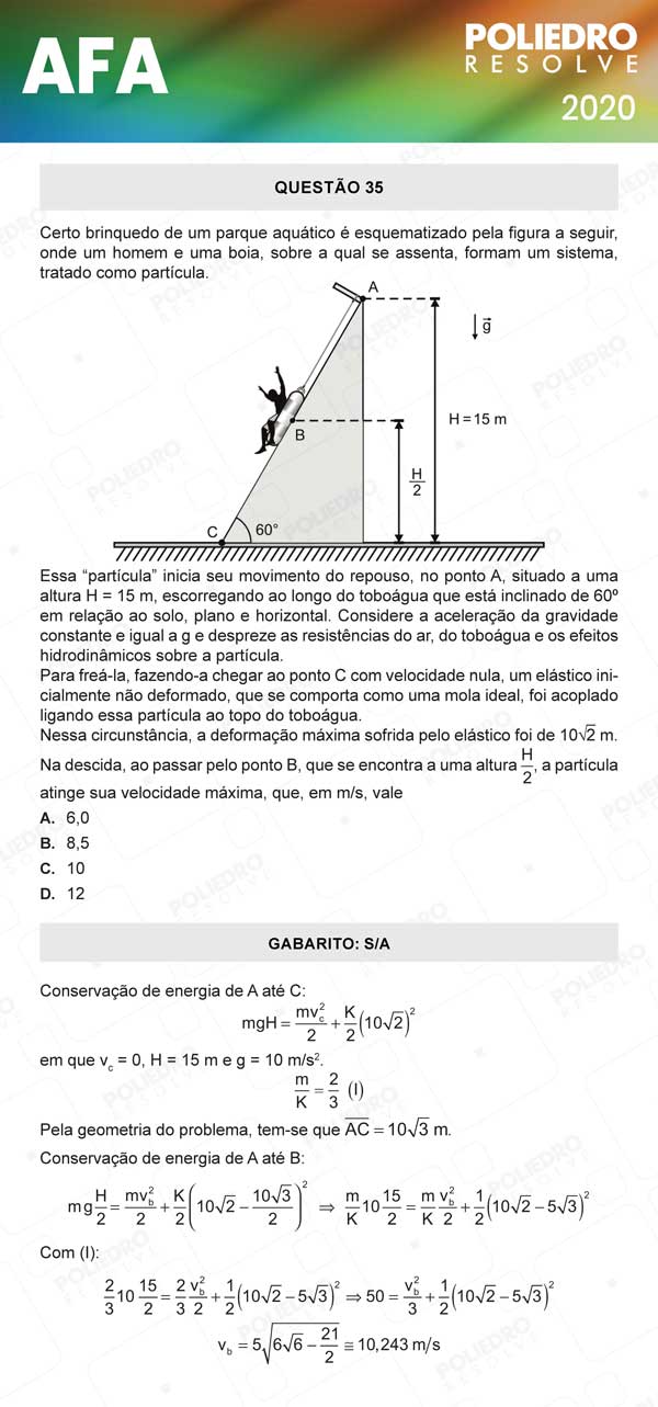 Questão 35 - Prova Modelo C - AFA 2020