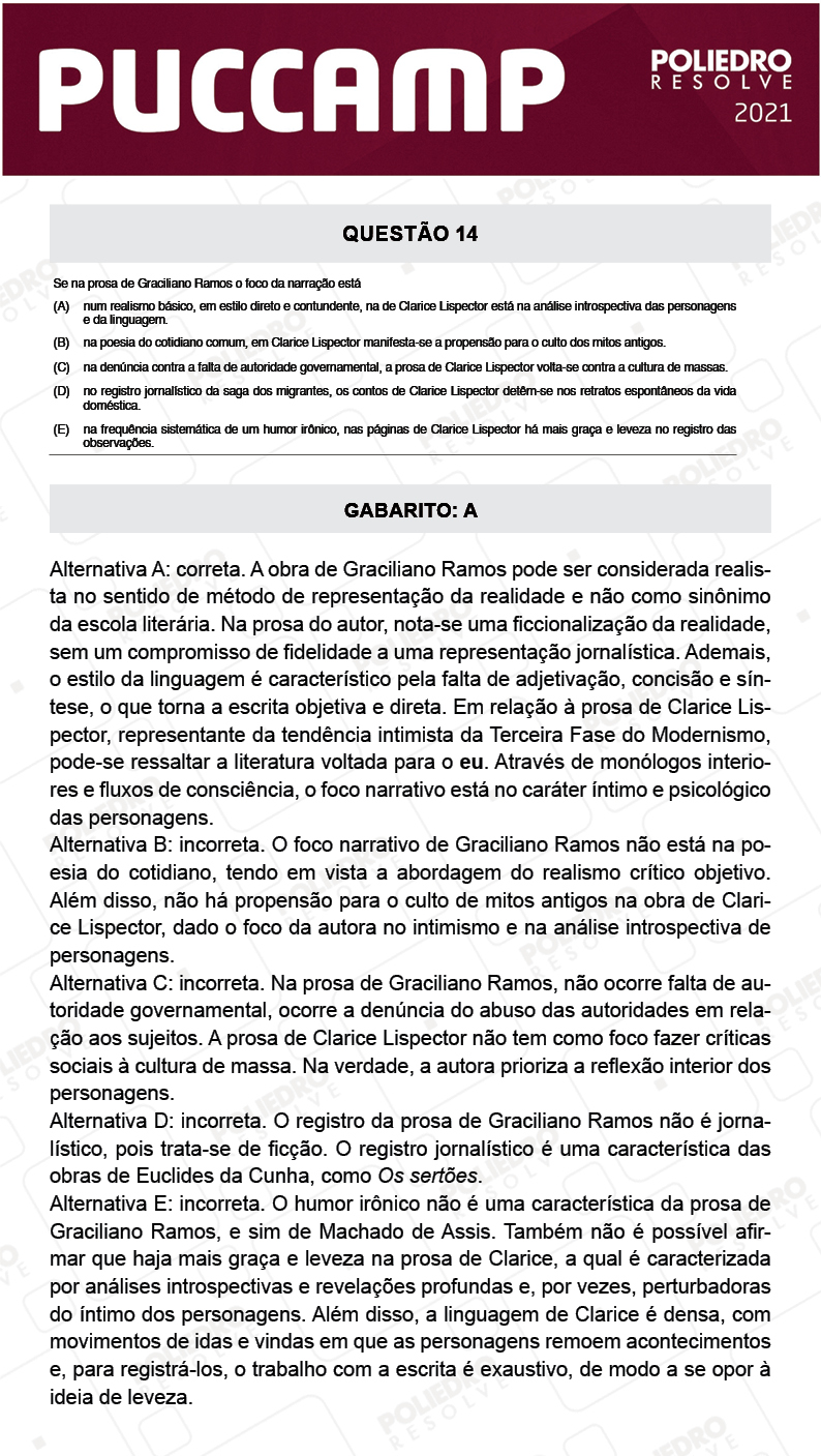 Questão 14 - Direito - PUC-Campinas 2021