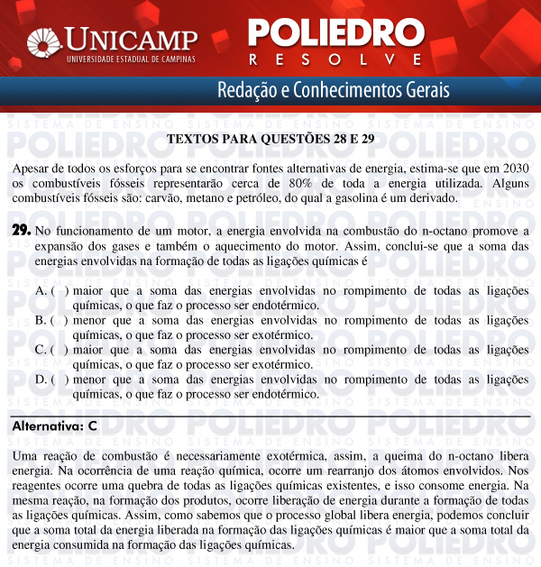 Questão 29 - 1ª Fase - UNICAMP 2012