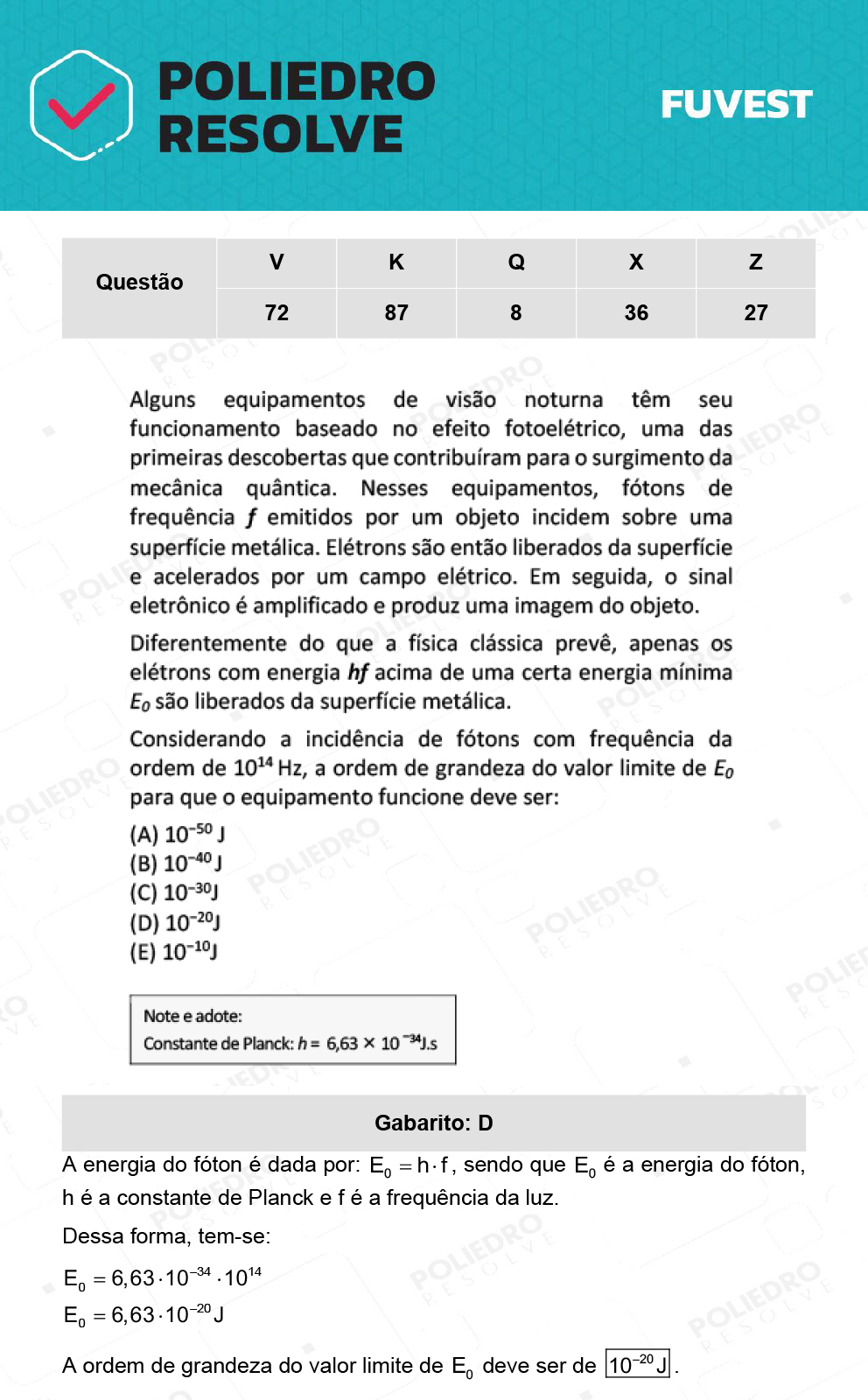 Questão 36 - 1ª Fase - Prova X - 12/12/21 - FUVEST 2022