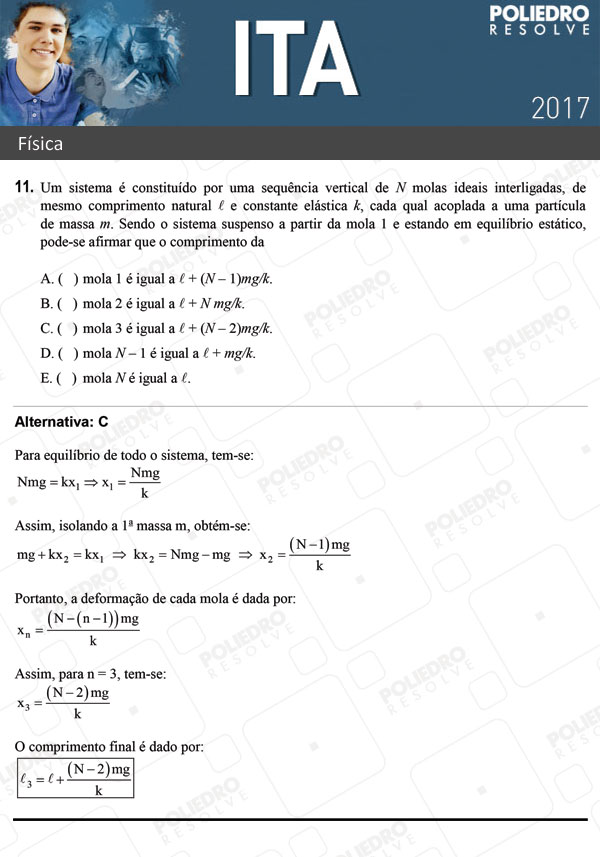 Questão 11 - Física - ITA 2017