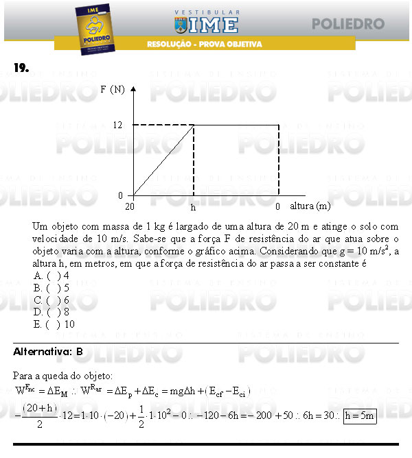 Questão 19 - Objetiva - IME 2009