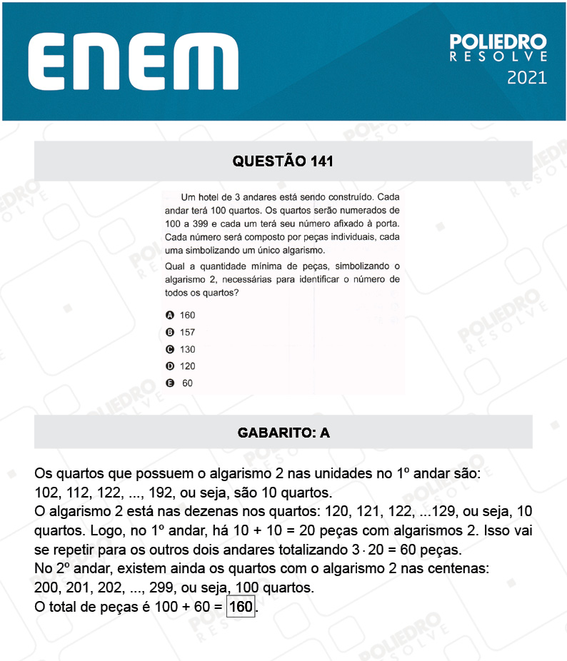 Questão 141 - 2º Dia - Prova Azul - ENEM 2020