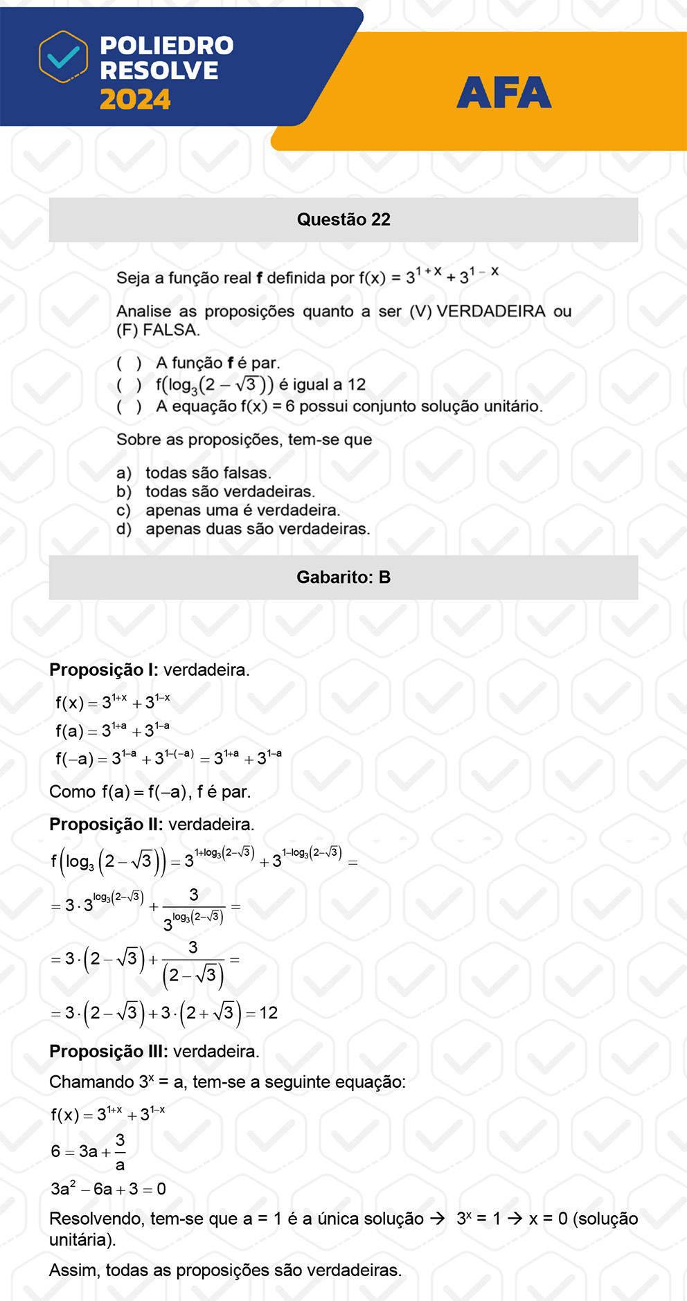 Questão 22 - Prova Modelo A - AFA 2024