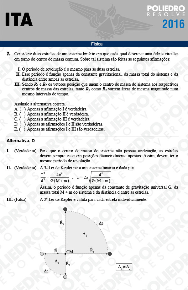 Questão 7 - Física - ITA 2016