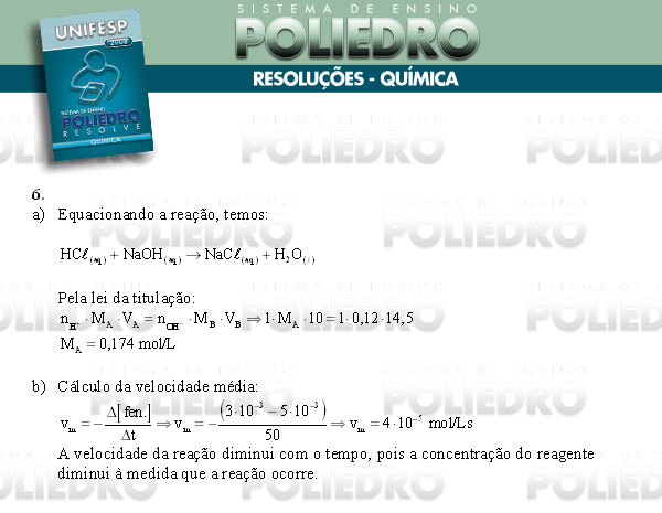 Dissertação 6 - Conhecimentos Específicos - UNIFESP 2008