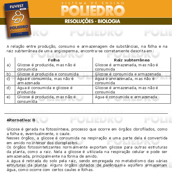 Questão 57 - 1ª Fase - FUVEST 2009