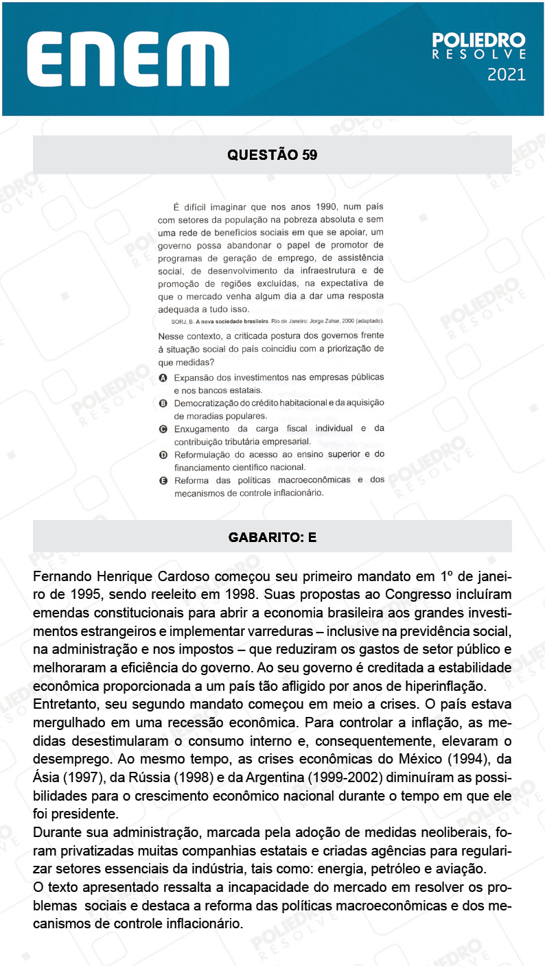 Questão 59 - 1º DIA - Prova Branca - ENEM 2020