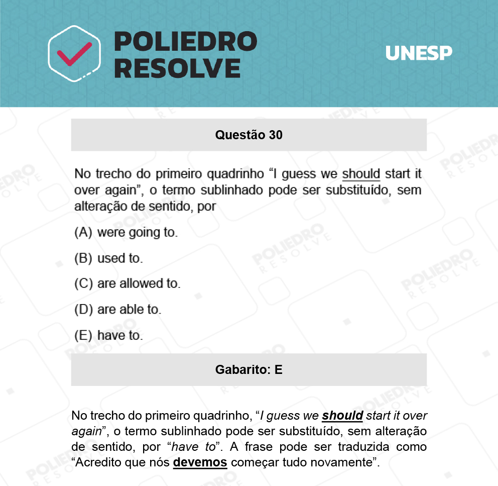 Questão 30 - 1ª Fase - Biológicas - UNESP 2022