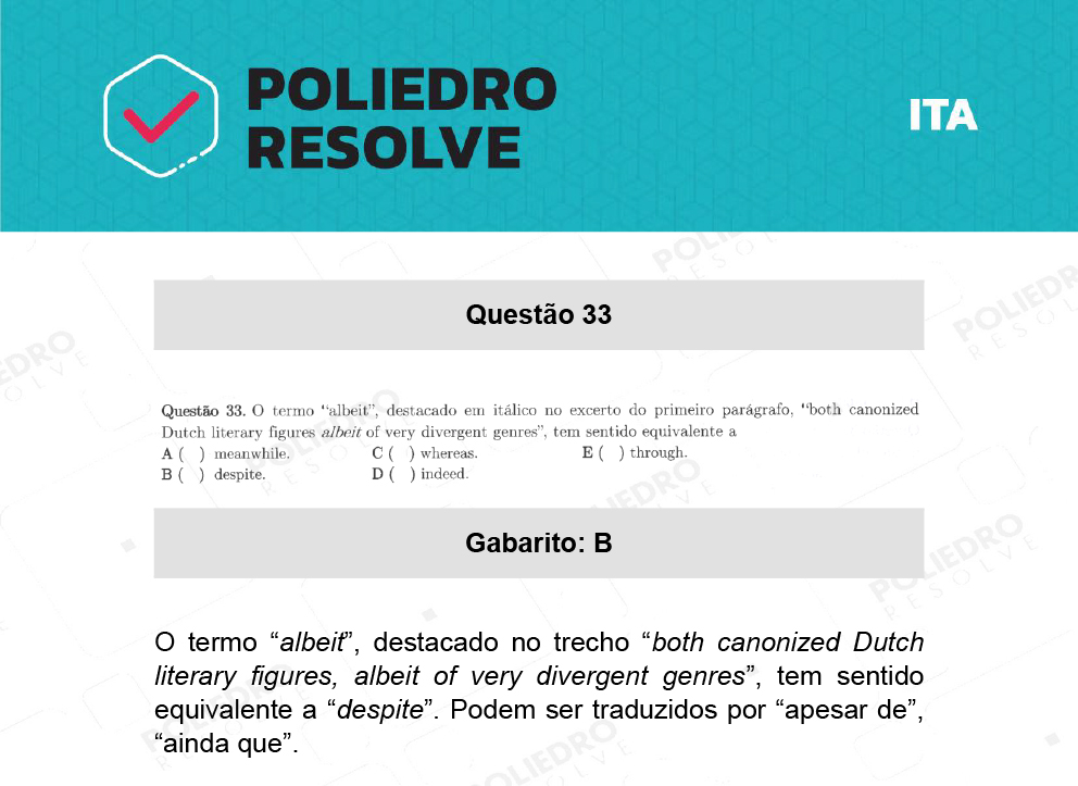 Questão 33 - 1ª Fase - ITA 2022