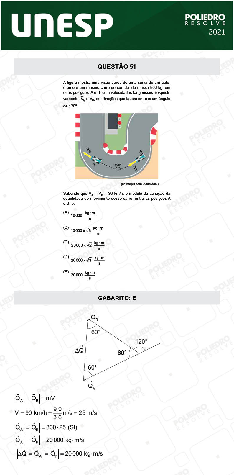 Questão 51 - 2ª Fase - UNESP 2021