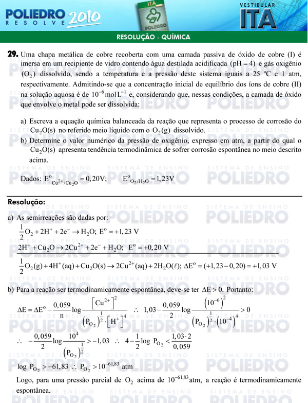 Dissertação 29 - Química - ITA 2010