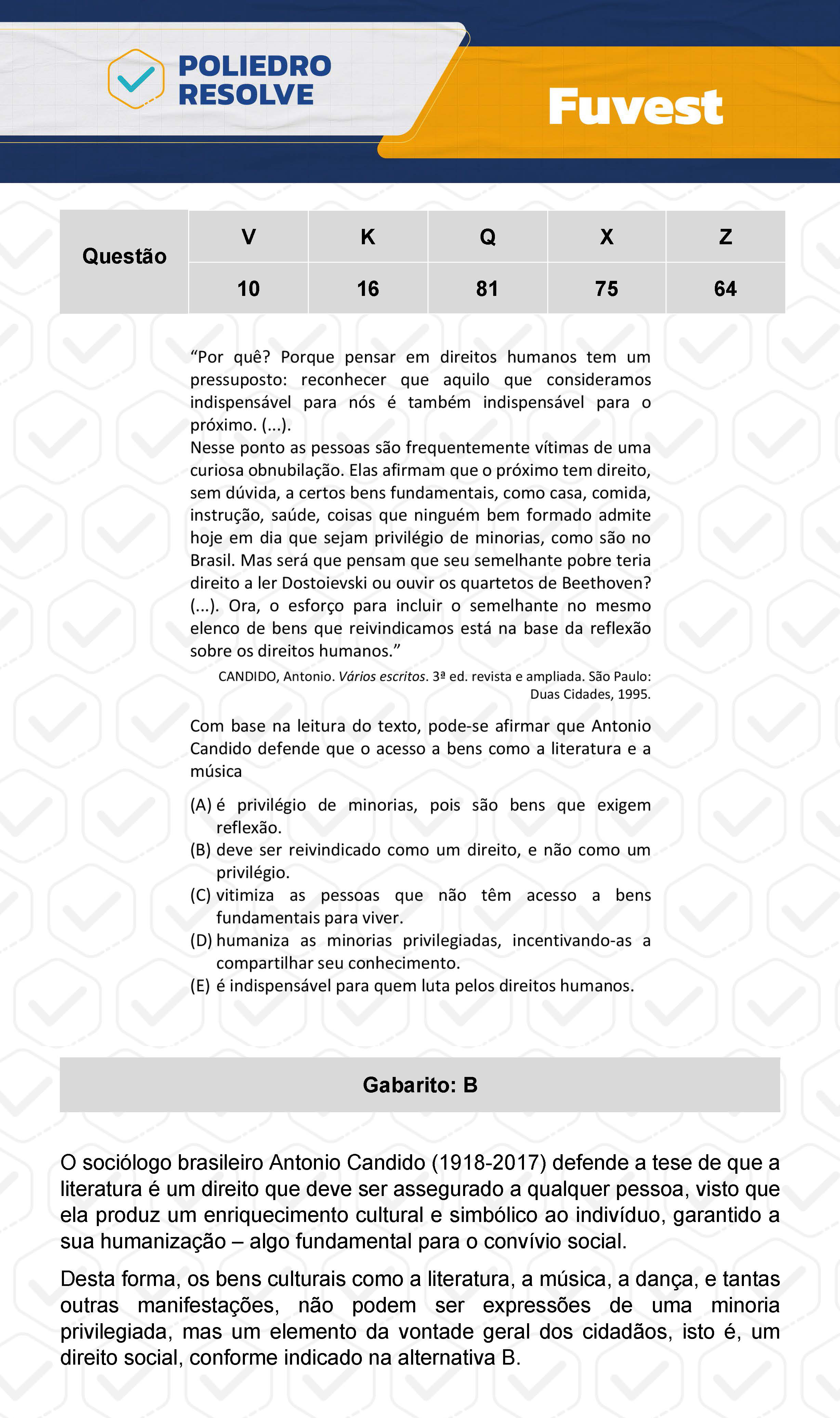 Questão 16 - 1ª Fase  - Prova K - FUVEST 2024