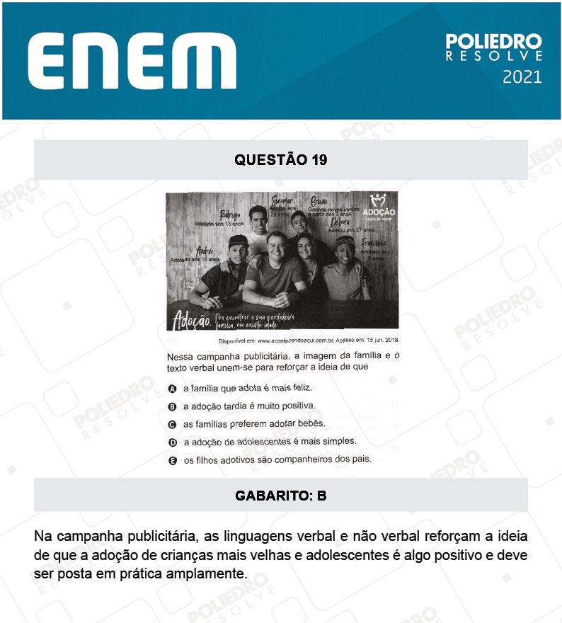 Questão 19 - 1º DIA - Prova Branca - ENEM 2020