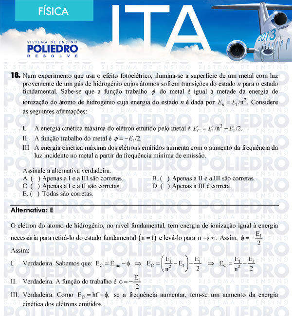 Questão 18 - Física - ITA 2013