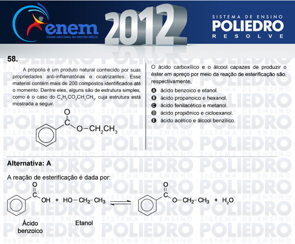 Questão 58 - Sábado (Prova azul) - ENEM 2012